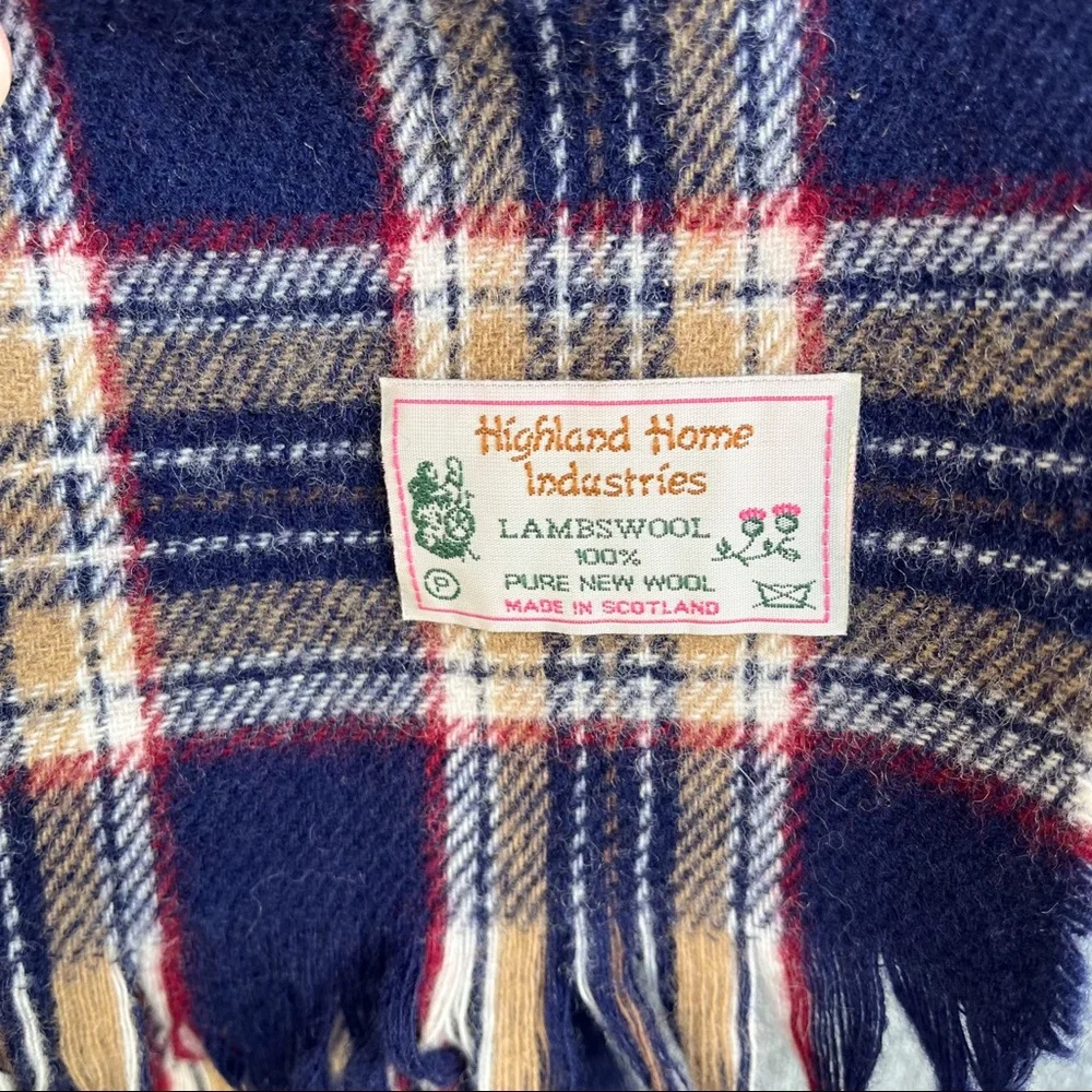 Highland Home Industries Lambswool Vintage Plaid Scarf Men